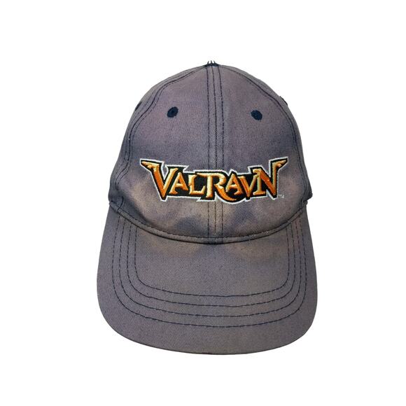 Cedar Point Valravn Rollercoaster Strapback Adjustable Hat Distressed Blue - Picture 1 of 9